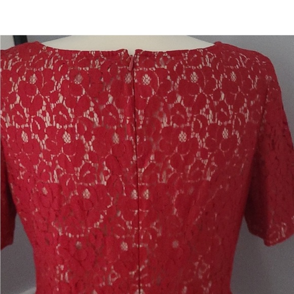 Adrianna Pappell Red Cocktal Party Midi Dress sz 10 - Picture 4 of 6